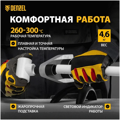 Аппарат для сварки пластиковых труб DENZEL DWP-2000, X-PRO 94209