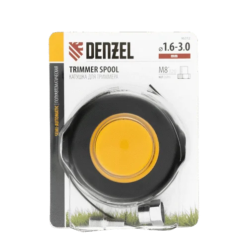 Катушка для триммеров DENZEL универ. гайка М8,гайка М10, винт М8-М10, лев. резьба,шаг 1,25 мм