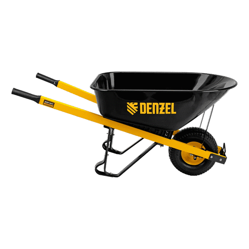 Строительная тачка DENZEL усиленная, объем 140 л, 230 кг, колесо 15х6.00-6