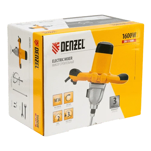 Миксер строительный DENZEL EM-1-1600 27904